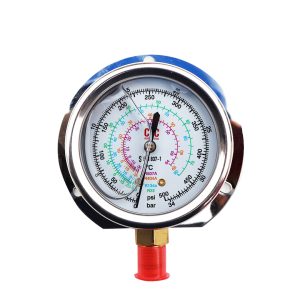 Manometro C/Glicerina de Alta 0 - 500PSI conex. inf. 1/4" SAE/68mm - R22-134A-404A-507A con flange