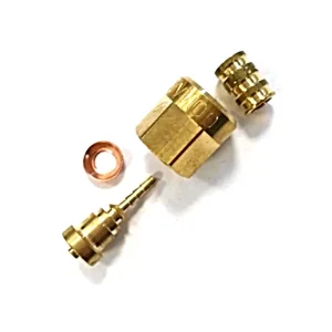 Conector recto 1/4" SAE para manguera termoplastica ID 2mm - 2002 - con aguja